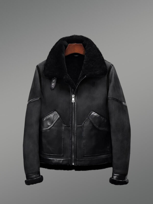 Aviator Style Shearling Jacket - Image 2