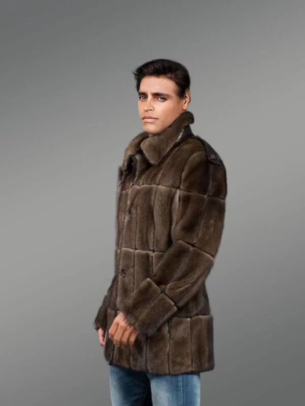 Classic Full Skin Mink Fur Coat for Men - Image 2