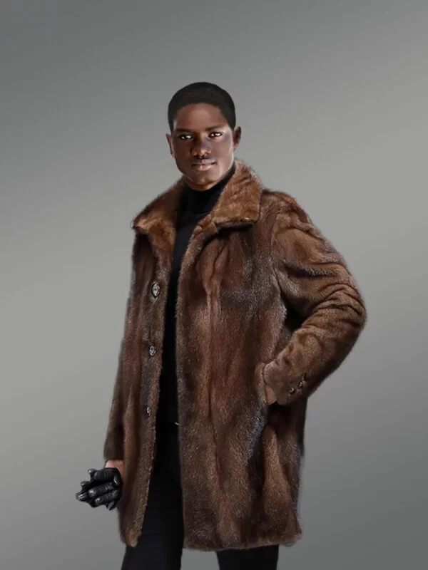 Full skin Mink Fur Coat for Men - Image 3