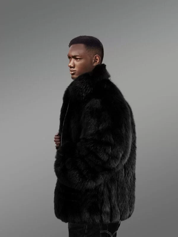 Genuine Fox Fur Jacket for Trendy and Stylish Men - Image 4
