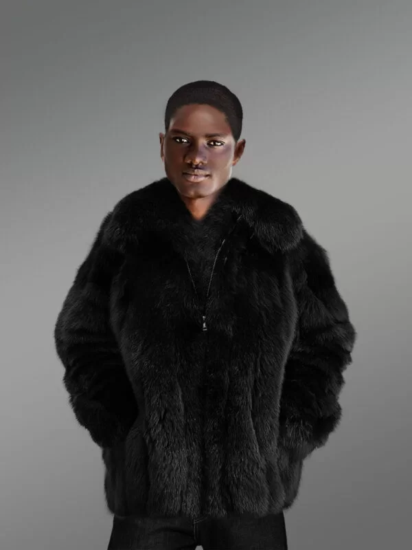 Genuine Fox Fur Jacket for Trendy and Stylish Men