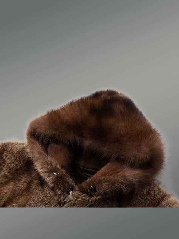 Mink Fur Men Coat with Detachable Luxury Hood - Image 6