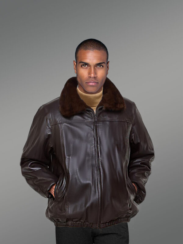 Reversible Mink fur bomber and in Nappa-finished leather - Image 2