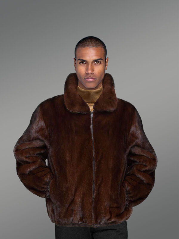 Reversible Mink fur bomber and in Nappa-finished leather