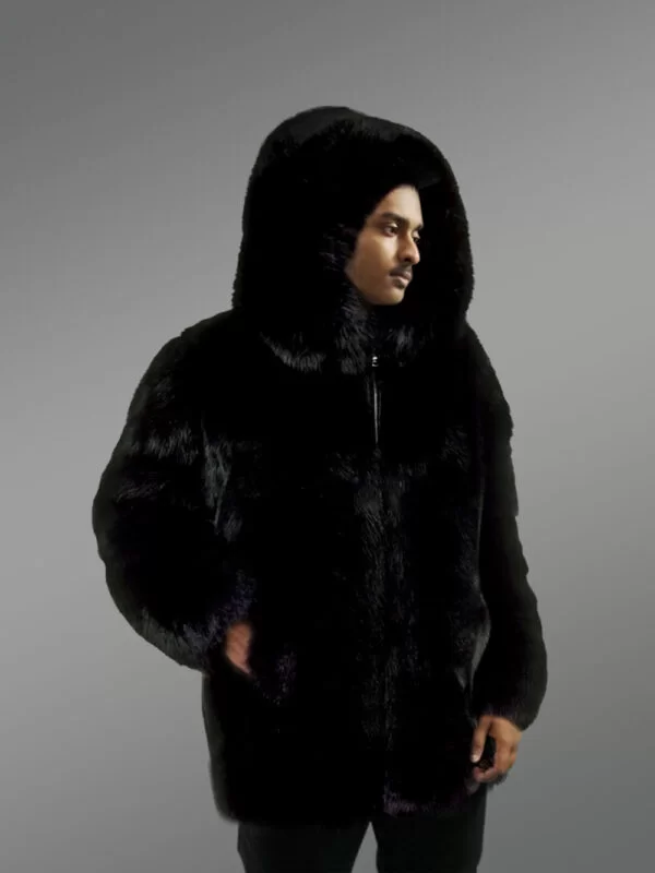 Mens Oversized Fox Fur Coat Makes One Look Chic - Image 6