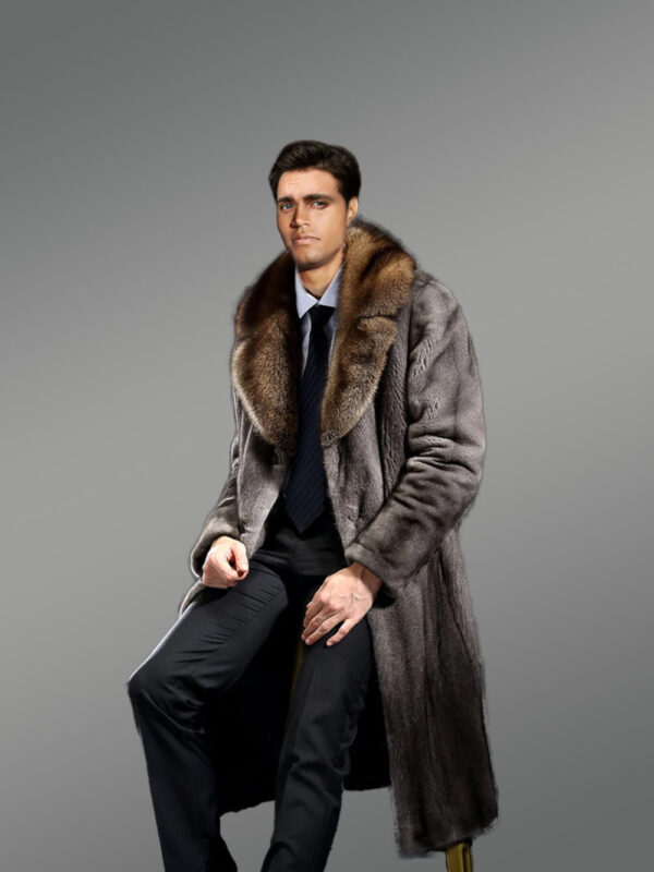 Mink Long Coat for Men - Image 4