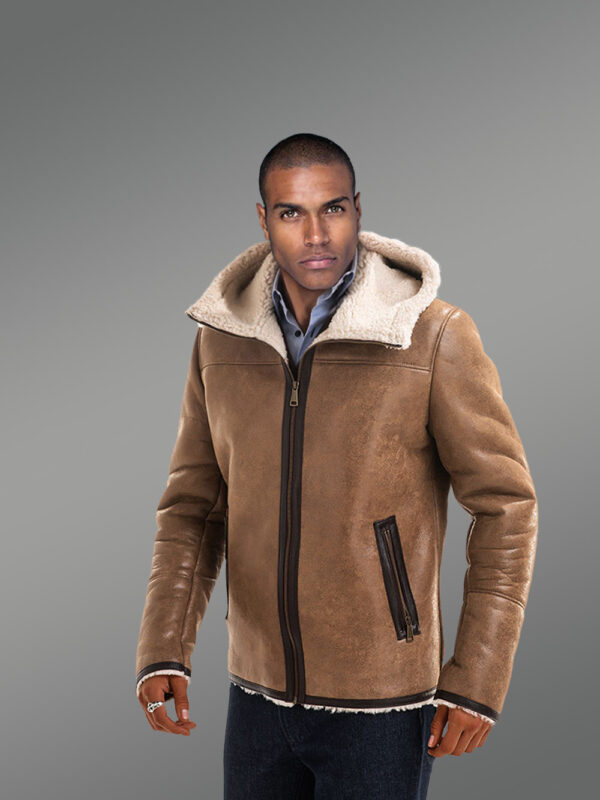 Men’s Real Stylish Shearling Jackets in Brown - Image 2