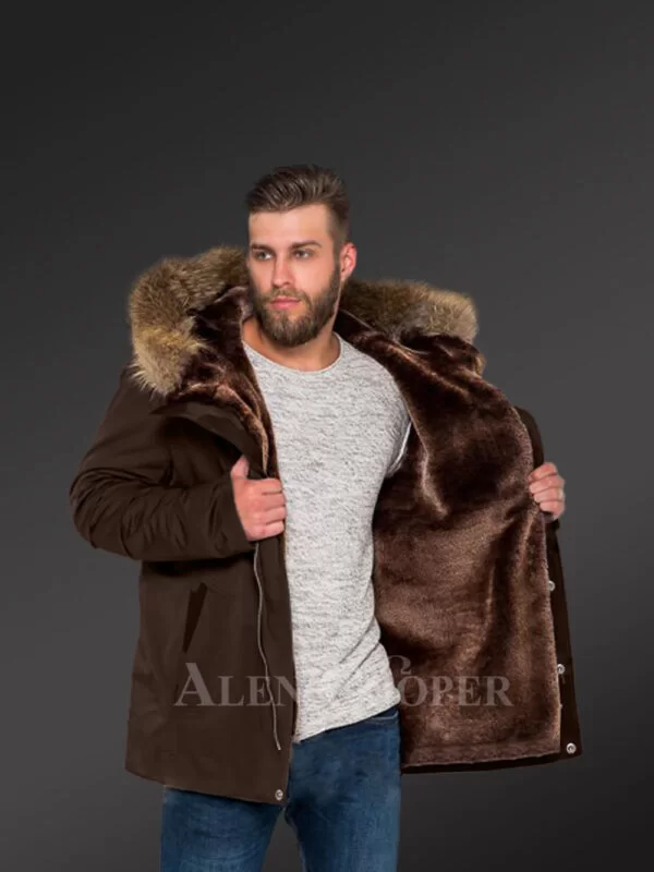 Time for Men to Reinvent Themselves with Hybrid Coffee Finn Raccoon Fur Parka Convertibles - Image 2