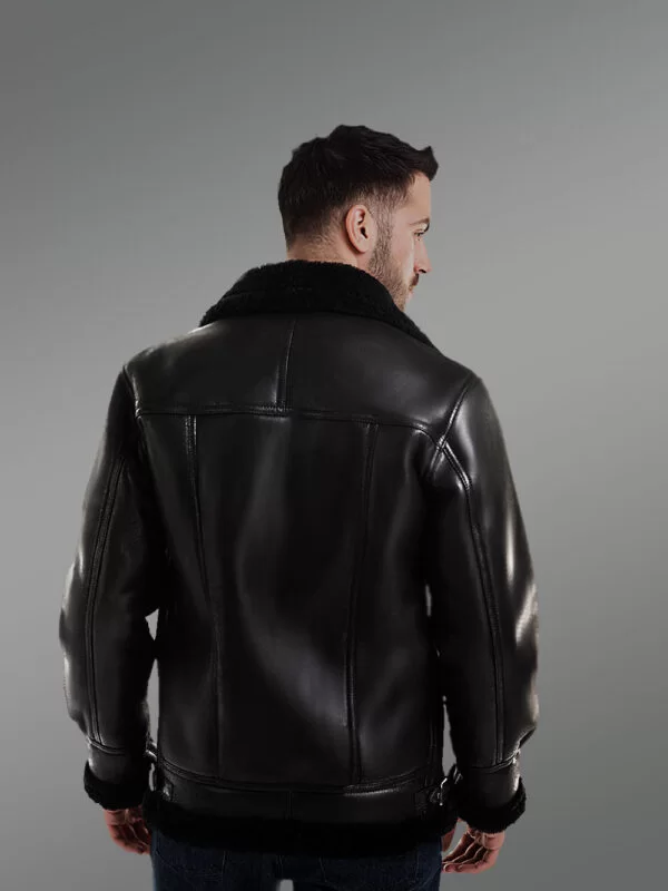 Shearling Bomber Jacket for Men's - Image 3
