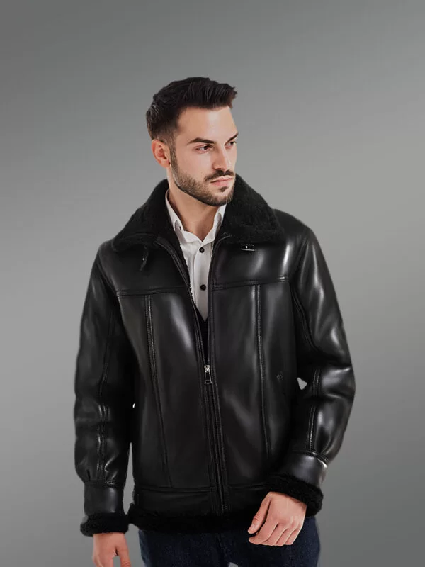 Shearling Bomber Jacket for Men's