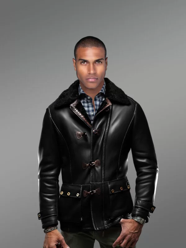 Blazer Style Authentic Black Shearling Jacket