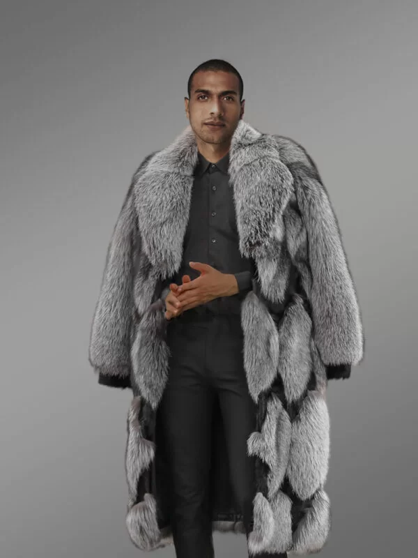 Mens Stylish Fox Fur Long Coat to Be A Trendsetter - Image 3
