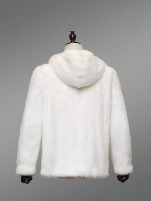 White Full Skin Mink Fur Jacket for Men - Image 6