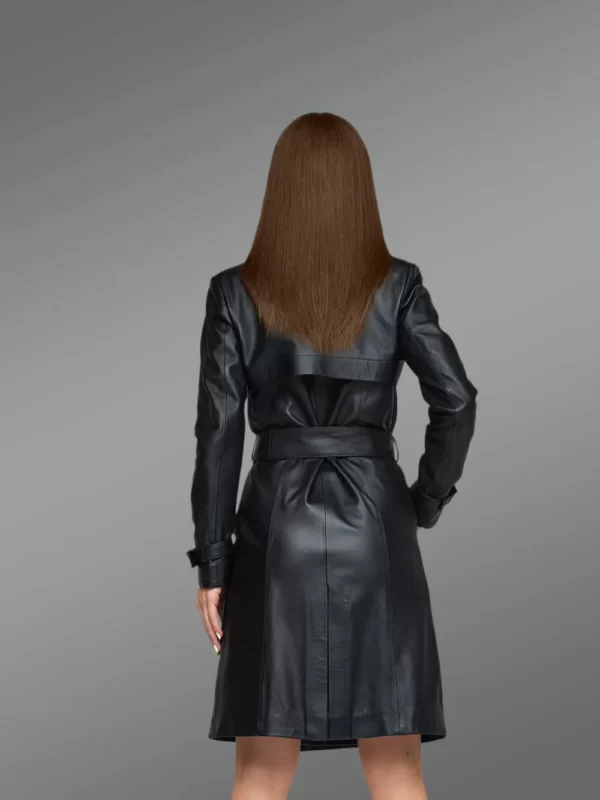 Womens Black Trench Coat - Image 5
