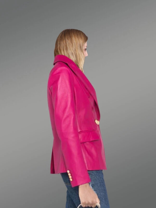 Authentic Leather Jackets in Pink for Gorgeous Women - Image 4