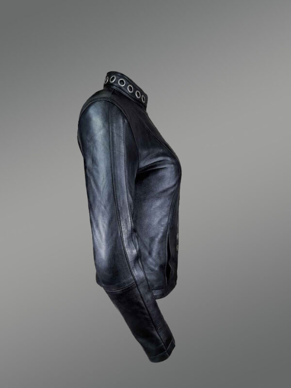 Black Brass Ring Jacket For Women - Image 4