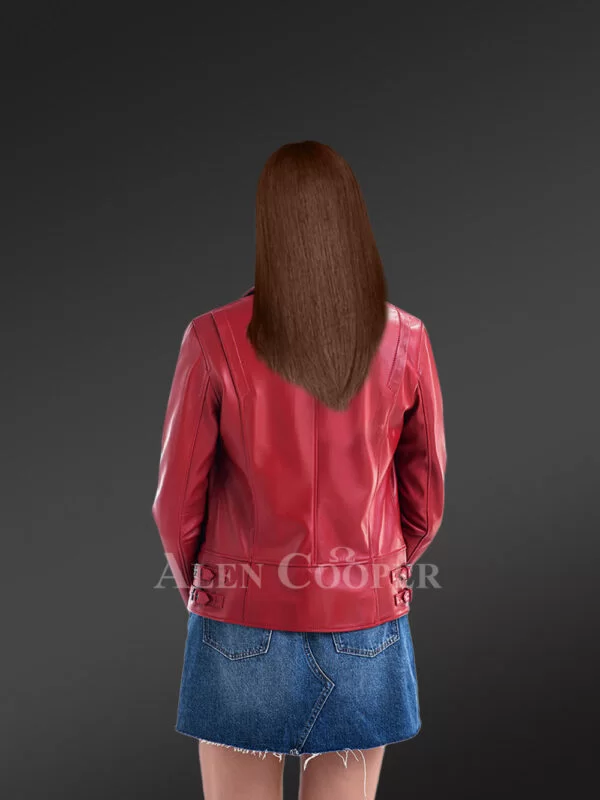 Genuine Leather Jackets in Red for Tasteful Women - Image 2
