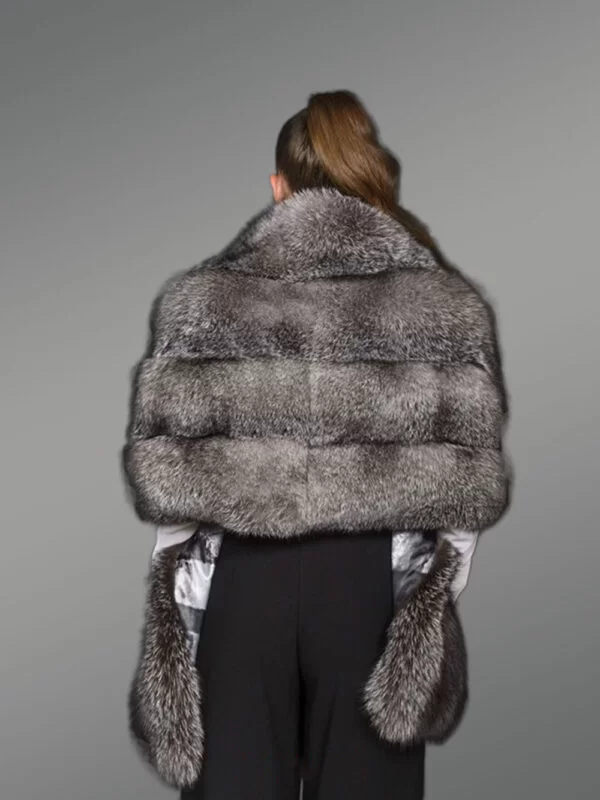 Golden Fur Poncho For Women - Image 5