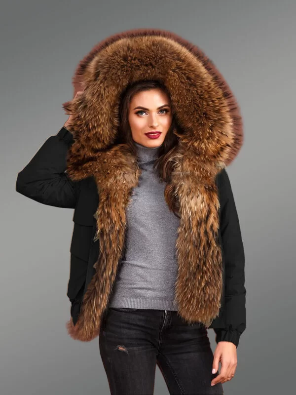 Hybrid Black Parka with Rabbit Liner Convertibles for Divas!