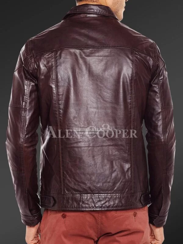 Luxury Super Shiny Real Leather Jacket for Men - Image 10