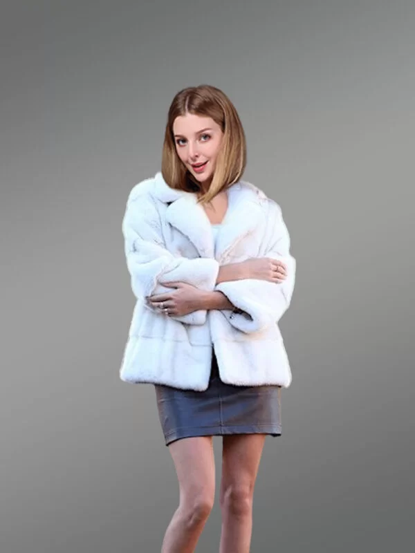 Mink Fur Jacket with Striking Collar for Women - Image 3