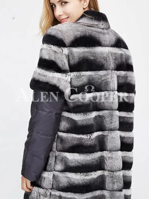 Poly Ester Shell Long Real Fur Warm Winter Coat for Women - Image 6