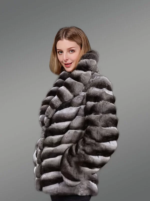 Real Chinchilla Coat for Women - Image 9