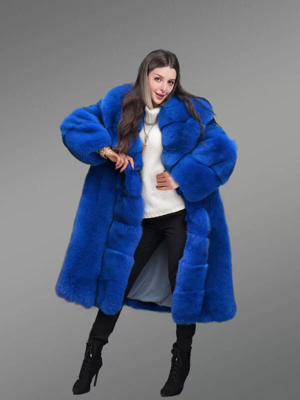 Royal Blue Tuxedo Coat for Women - Image 7