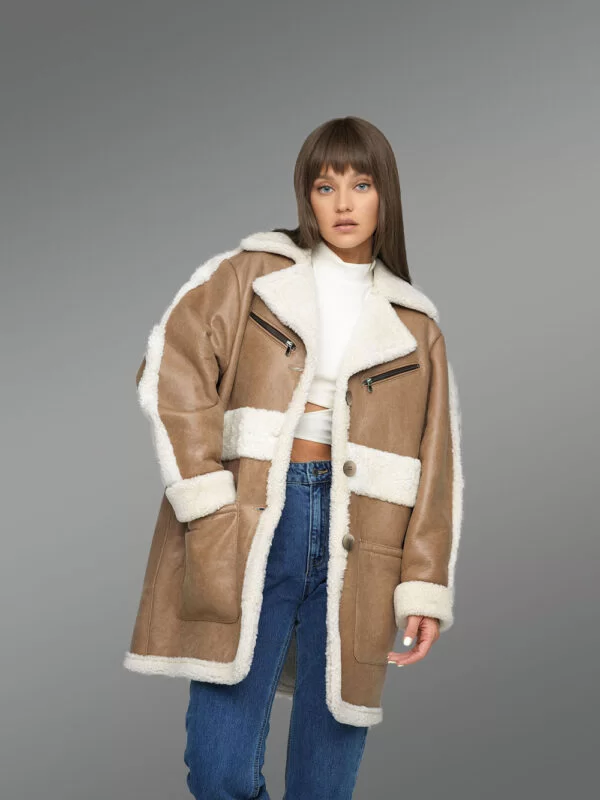 Sheepskin Bomber Jacket for Women - Image 2
