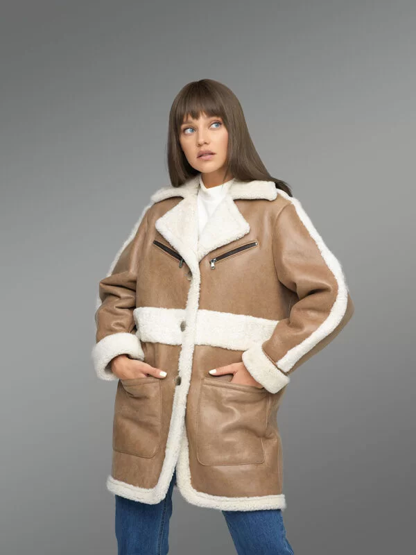 Sheepskin Bomber Jacket for Women