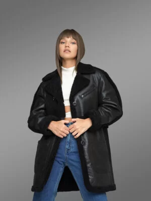 Black Sheepskin Shearling Bomber