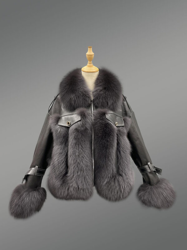 Sheepskin Short Length Jacket in Black