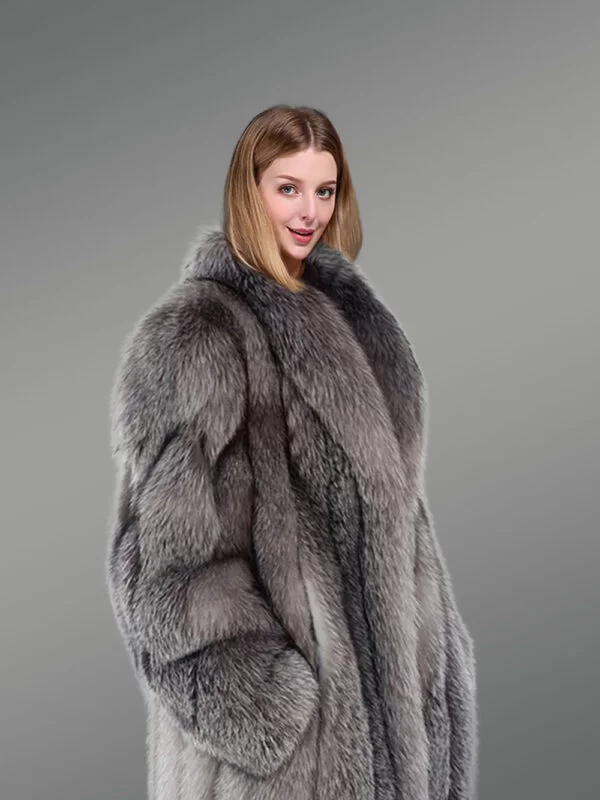 Womens Long Fox Fur Coat for Maximum Protection & Style - Image 2