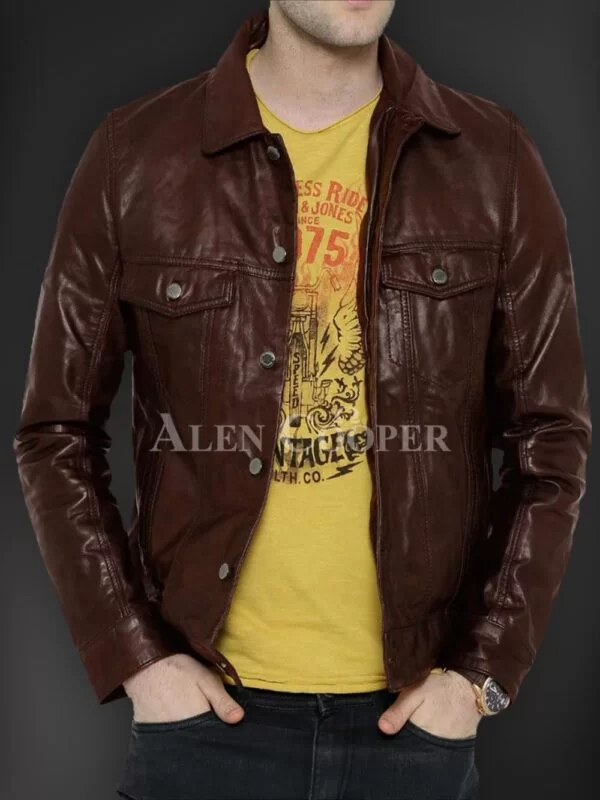 Soft Yet Sturdy Reasonable Leather Jacket for Men - Image 3