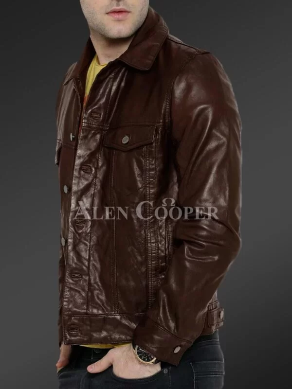 Soft Yet Sturdy Reasonable Leather Jacket for Men - Image 6