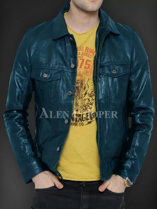 Soft Yet Sturdy Reasonable Leather Jacket for Men - Image 2