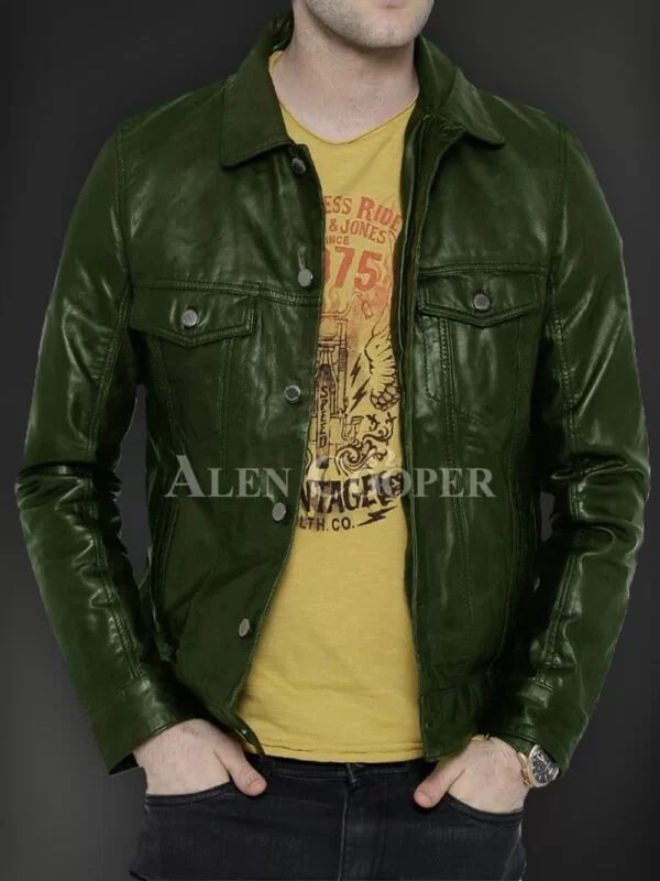 Soft Yet Sturdy Reasonable Leather Jacket for Men - Image 4