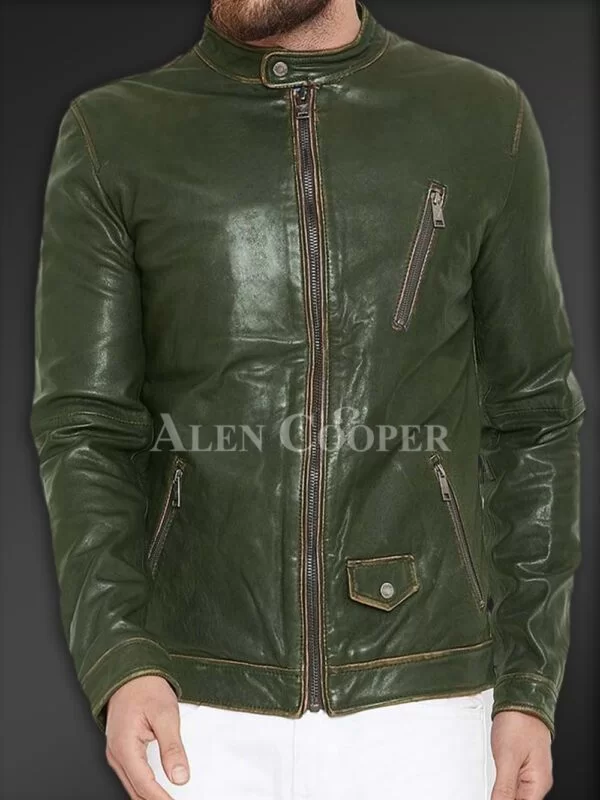 Sturdy Yet Soft Winter Leather Jacket for Men - Image 4