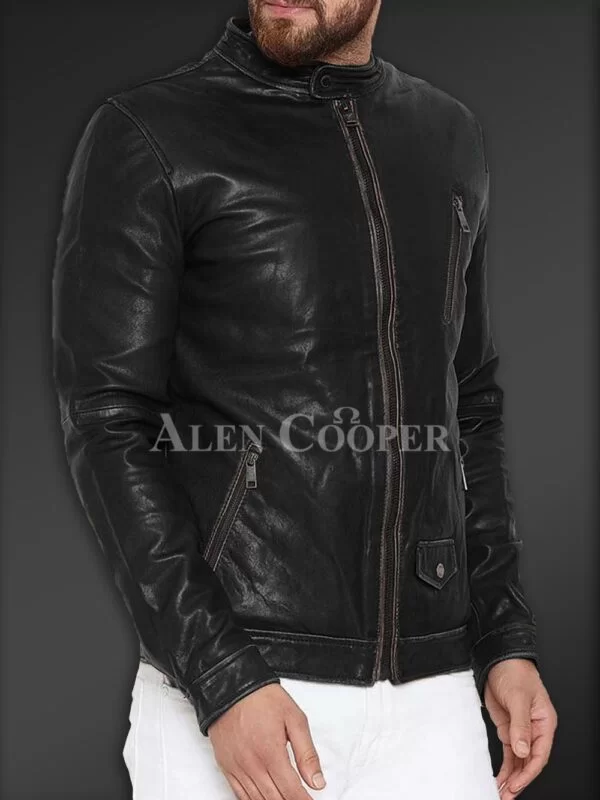 Sturdy Yet Soft Winter Leather Jacket for Men - Image 14