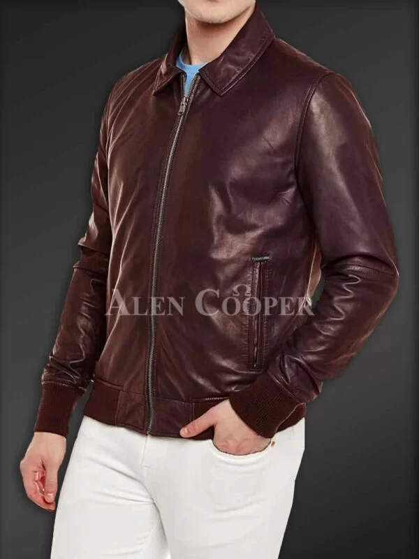 Super Glossy Pure Leather Jacket for Men - Image 5