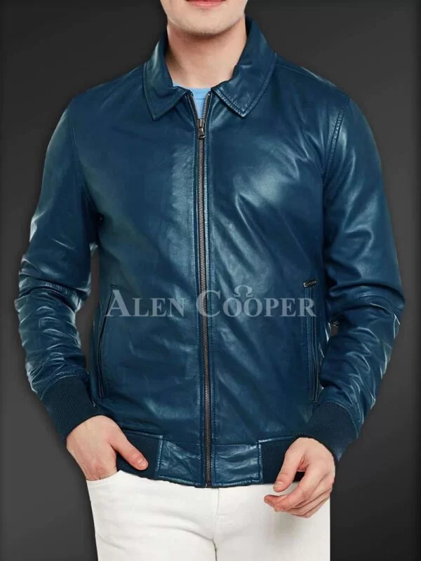 Super Glossy Pure Leather Jacket for Men - Image 3