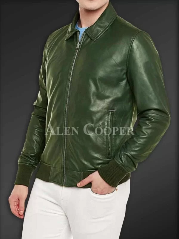 Super Glossy Pure Leather Jacket for Men - Image 11