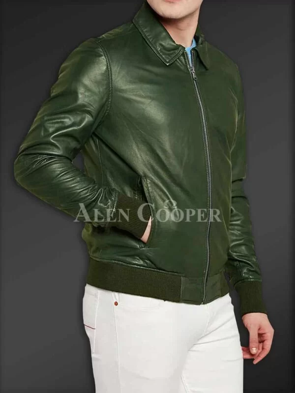 Super Glossy Pure Leather Jacket for Men - Image 7