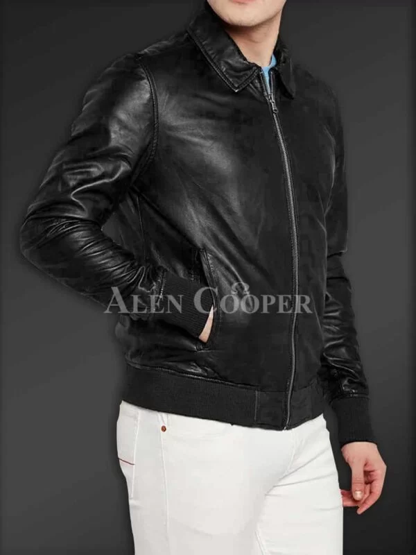 Super Glossy Pure Leather Jacket for Men - Image 10