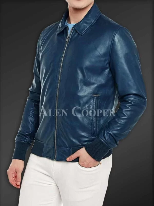 Super Glossy Pure Leather Jacket for Men - Image 8