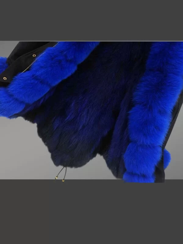 Women’s Elegant Fox Fur Parka with Detachable Fox Fur Hood - Image 3