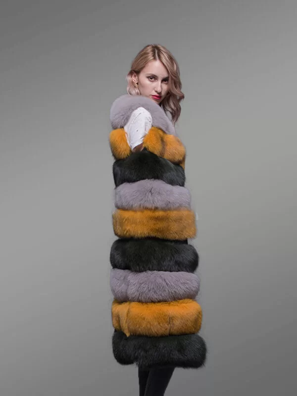 Women’s Colorful Real Fox Fur Real Warm Long Paragraph Winter Vest - Image 8