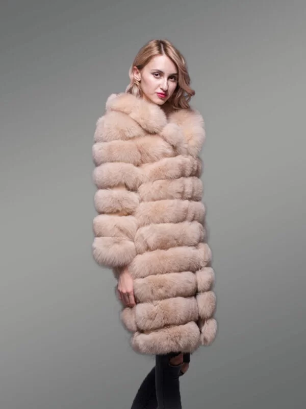 Fox Fur Womens Long Coat - Image 5