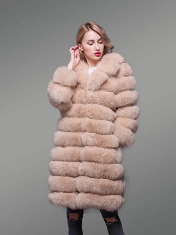 Fox Fur Womens Long Coat - Image 6