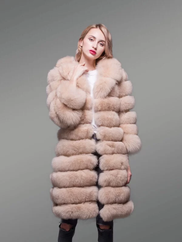 Fox Fur Womens Long Coat - Image 7